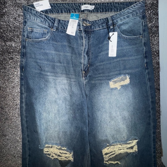 Rue21 Classic Blue Distressed Wide Leg Jeans - Picture 2 of 4